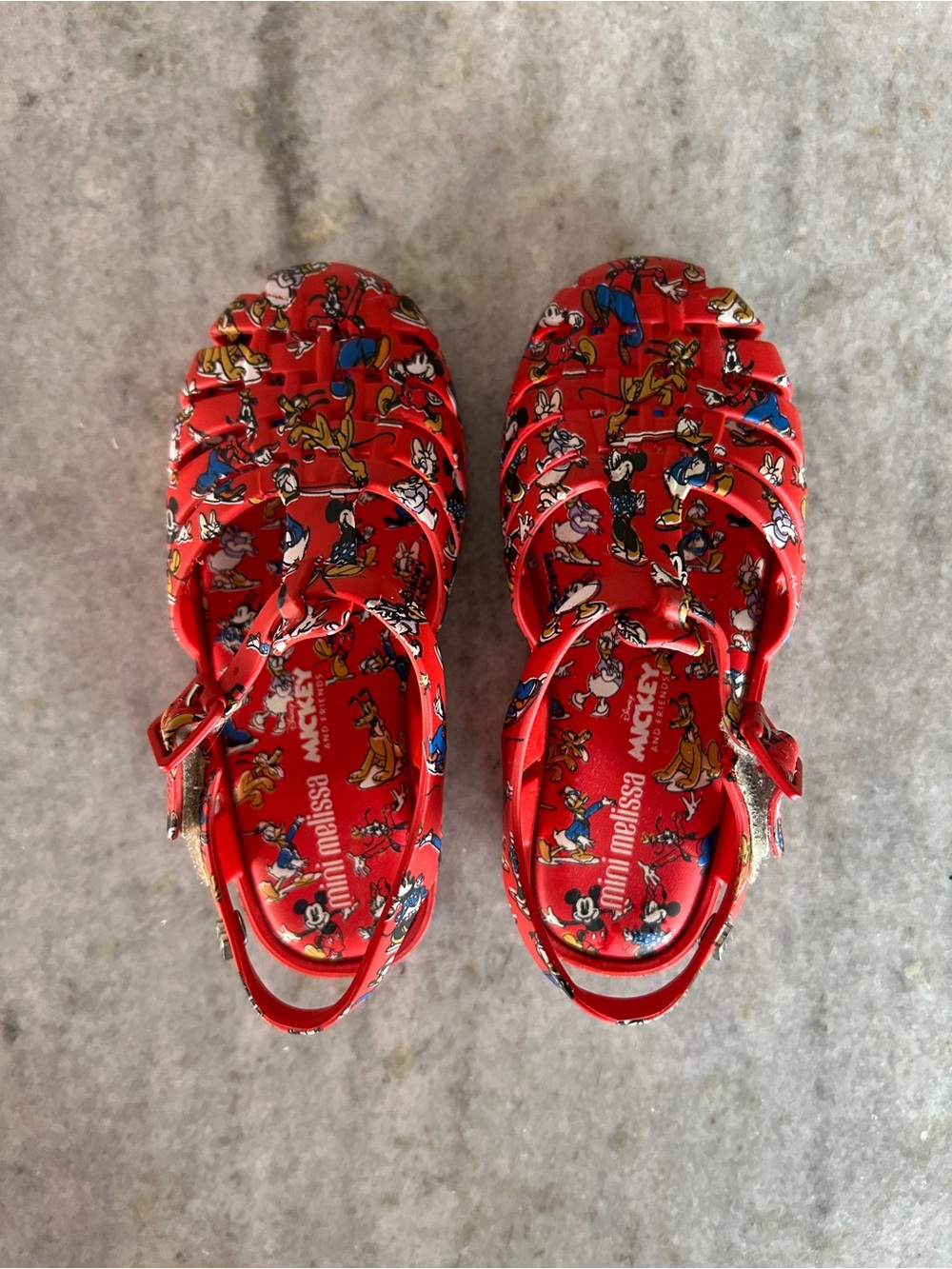 Mini Melissa x Disney Red Mickey Kids Jelly Sandals Size 10